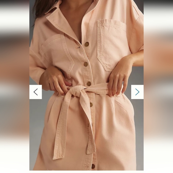 Antropologie Pilcro Short-Sleeve Destructed Denim Mini Dress-NWT - Picture 4 of 5